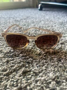 Translucent Beige Frame Sunglasses with Brown Lenses